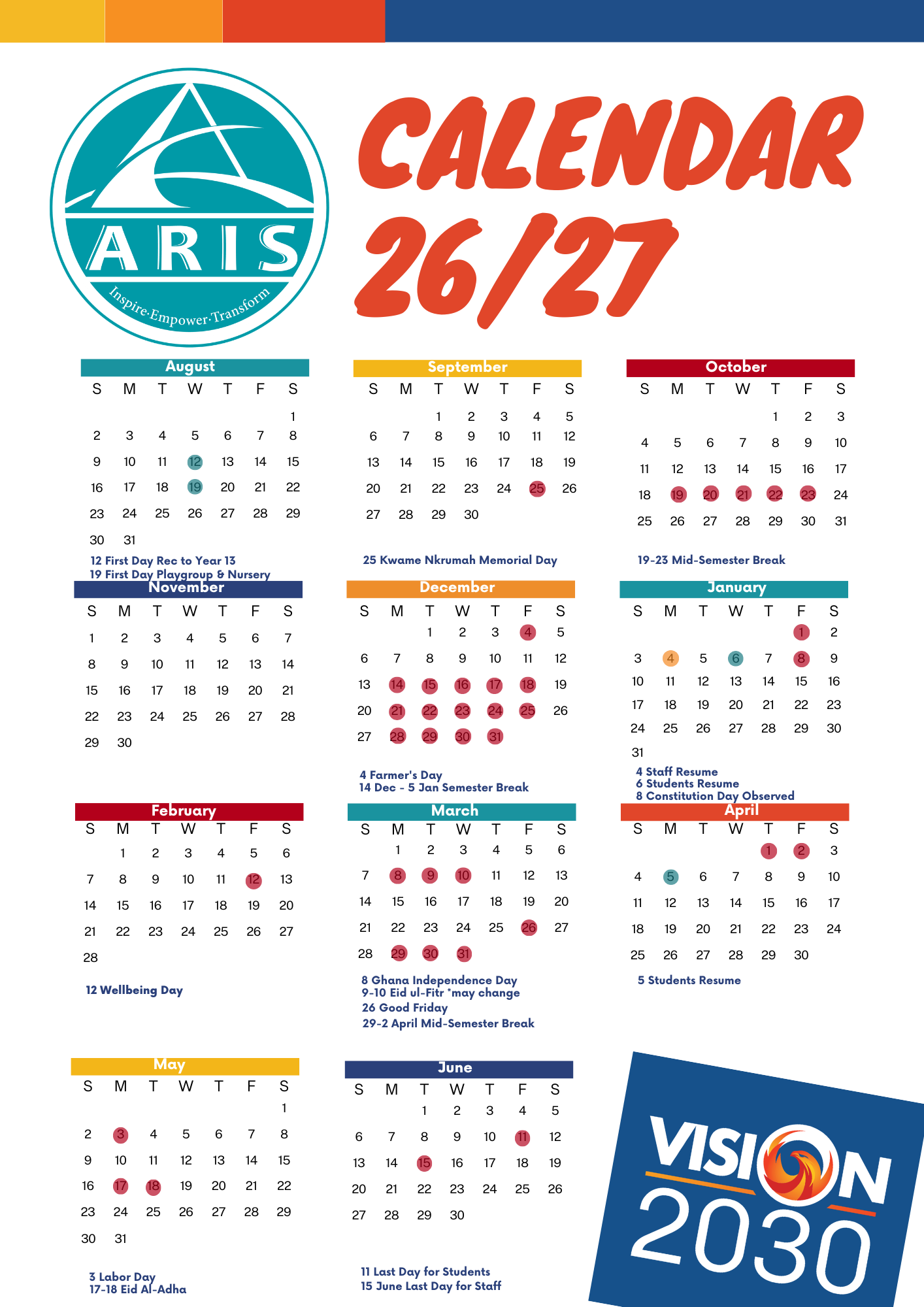 Academic Calendar